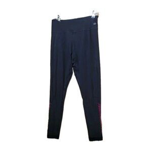 Spalding Womens Gym Slit Ankle Leggings Medium Black Pink